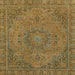 Square Abstract Cinnamon Brown Modern Rug, abs2833