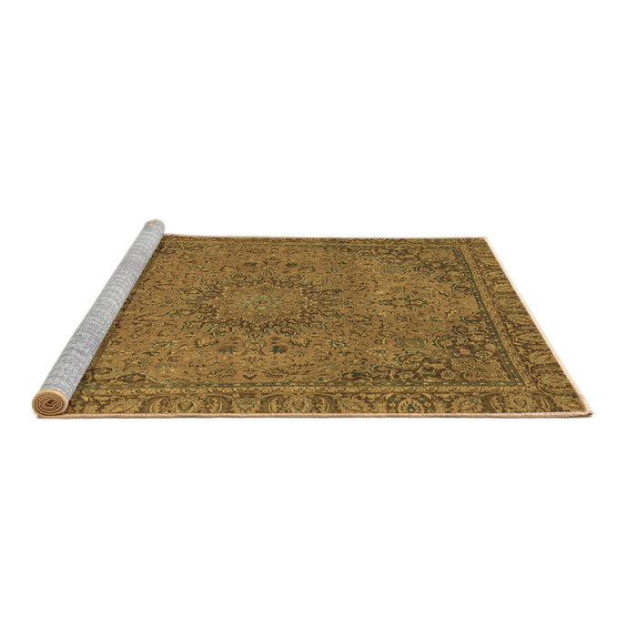 Sideview of Machine Washable Abstract Brown Modern Rug, wshabs2833brn