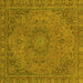 Square Abstract Yellow Modern Rug, abs2833yw