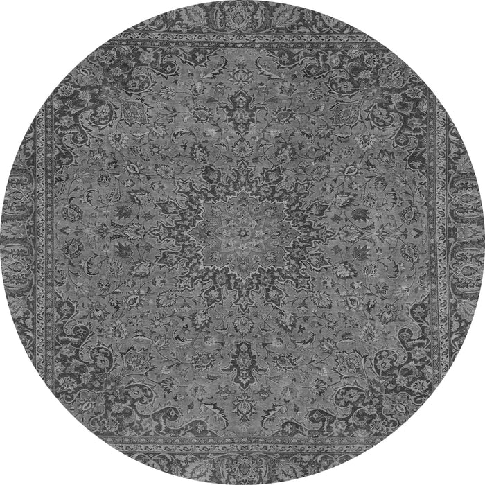 Round Machine Washable Abstract Gray Modern Rug, wshabs2833gry