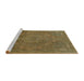 Sideview of Machine Washable Abstract Dark Golden Brown Rug, wshabs2834