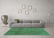 Machine Washable Abstract Turquoise Modern Area Rugs in a Living Room,, wshabs2834turq