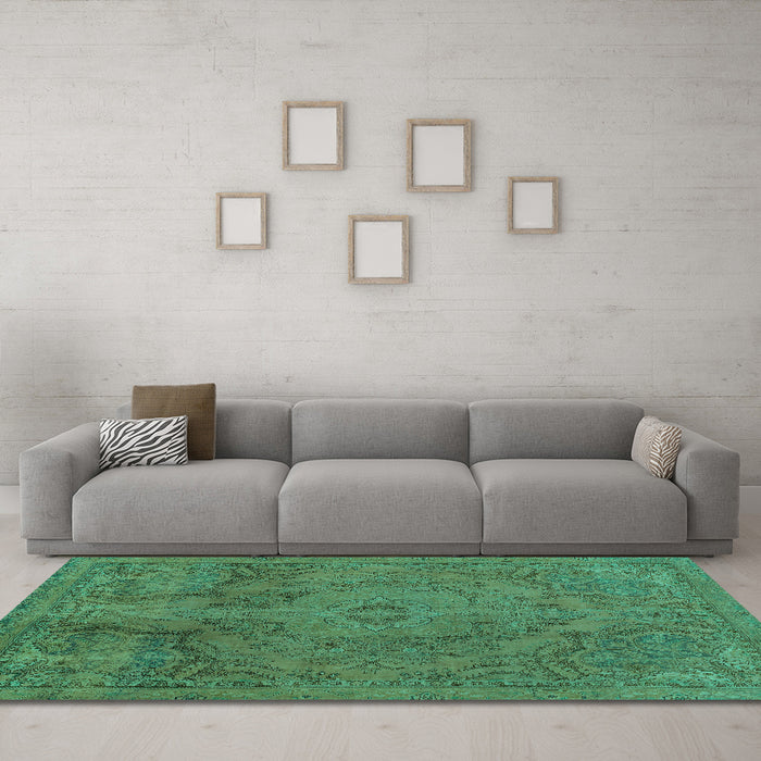 Machine Washable Abstract Turquoise Modern Area Rugs in a Living Room,, wshabs2834turq