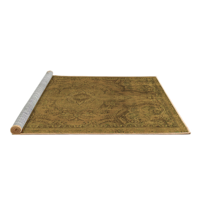 Sideview of Machine Washable Abstract Brown Modern Rug, wshabs2834brn