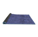 Sideview of Abstract Blue Modern Rug, abs2834blu