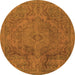 Round Abstract Orange Modern Rug, abs2834org