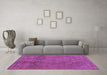 Machine Washable Abstract Purple Modern Area Rugs in a Living Room, wshabs2834pur