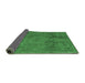 Sideview of Abstract Emerald Green Modern Rug, abs2834emgrn