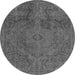 Round Abstract Gray Modern Rug, abs2834gry