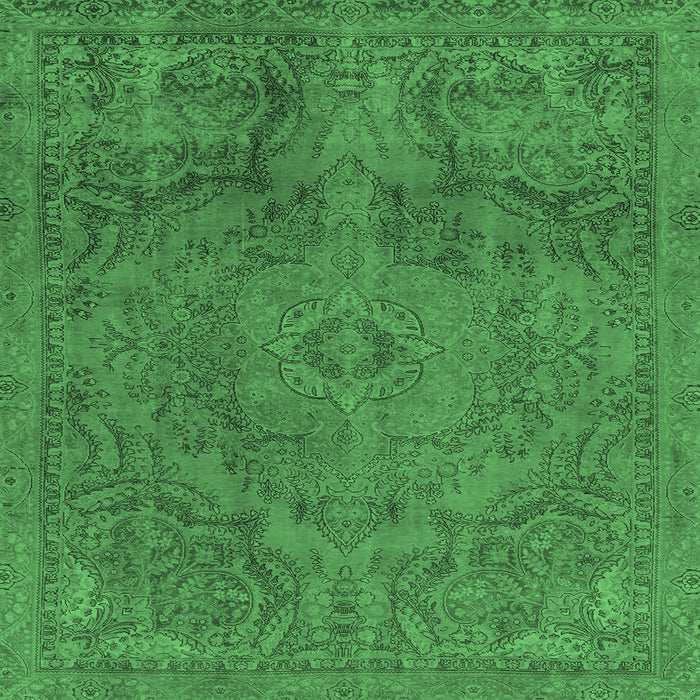Square Abstract Emerald Green Modern Rug, abs2834emgrn
