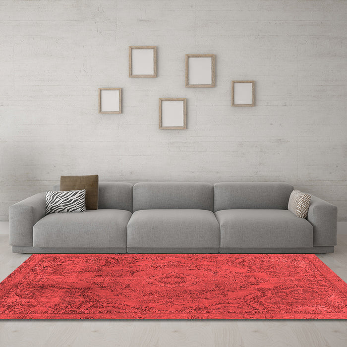 Modern Red Washable Rugs