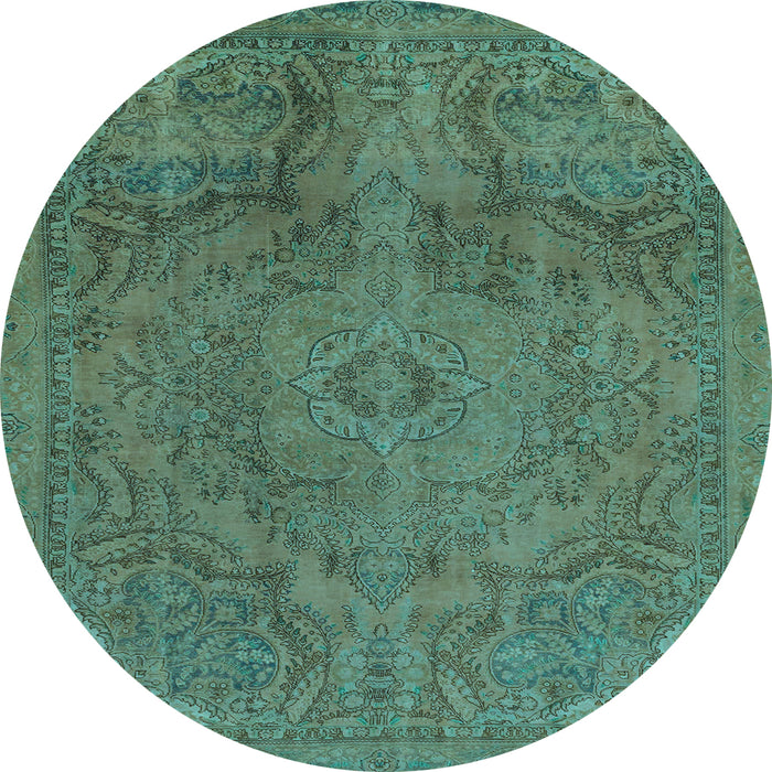 Round Abstract Light Blue Modern Rug, abs2834lblu