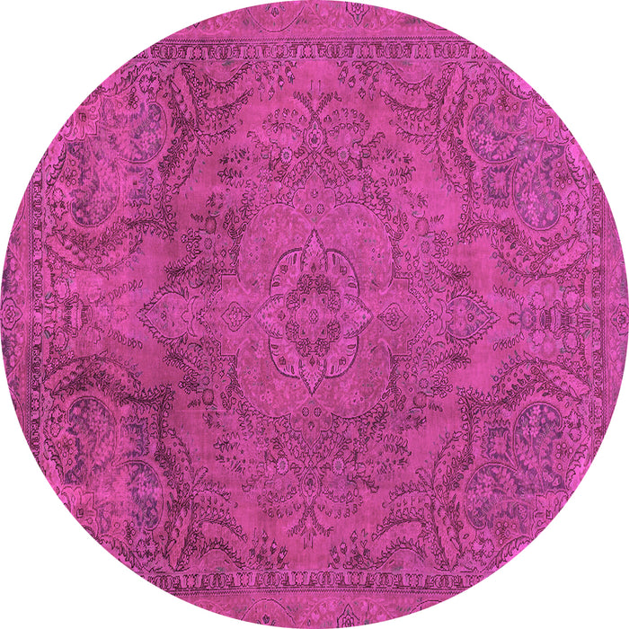 Round Abstract Pink Modern Rug, abs2834pnk