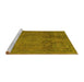 Sideview of Machine Washable Abstract Yellow Modern Rug, wshabs2834yw