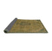 Sideview of Abstract Caramel Brown Modern Rug, abs2835