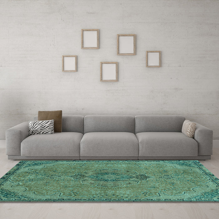 Machine Washable Abstract Light Blue Modern Rug in a Living Room, wshabs2835lblu