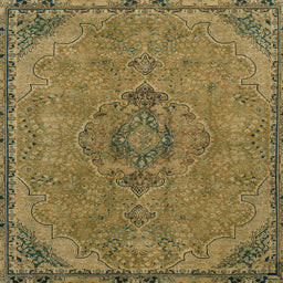 Square Abstract Caramel Brown Modern Rug, abs2835