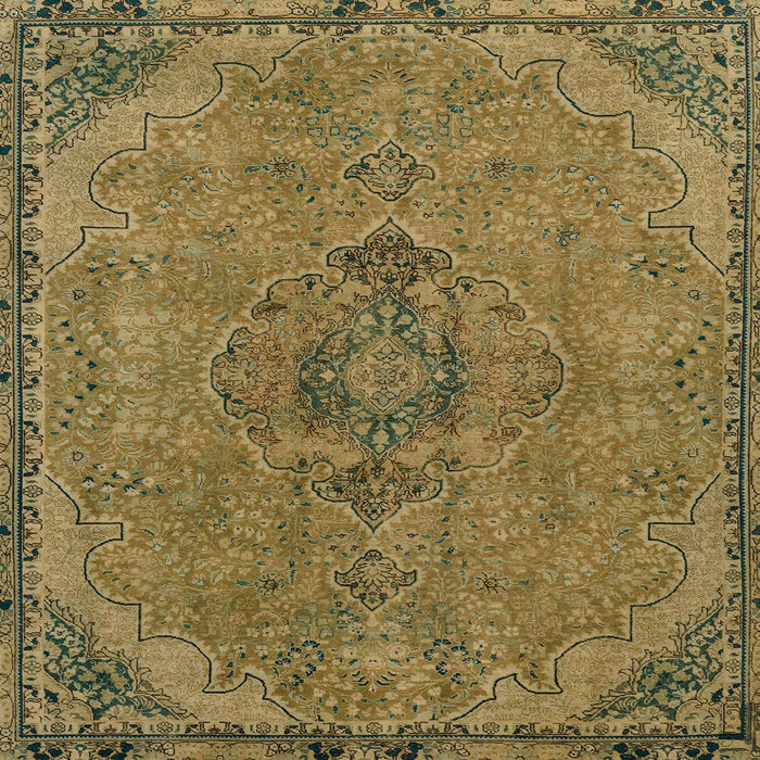 Square Abstract Caramel Brown Modern Rug, abs2835