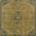 Square Abstract Caramel Brown Modern Rug, abs2835