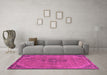 Machine Washable Abstract Pink Modern Rug in a Living Room, wshabs2835pnk