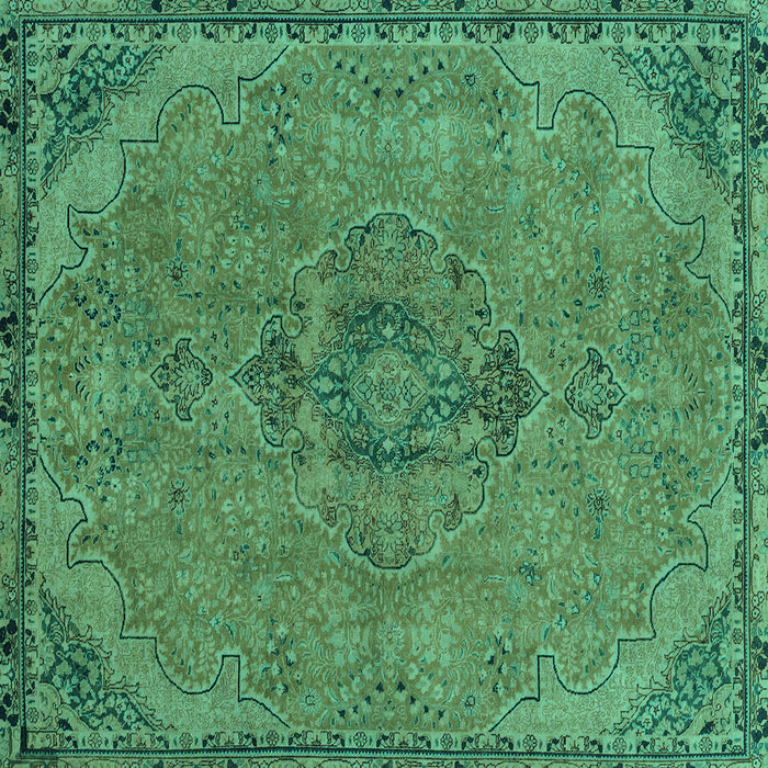 Square Machine Washable Abstract Turquoise Modern Area Rugs, wshabs2835turq