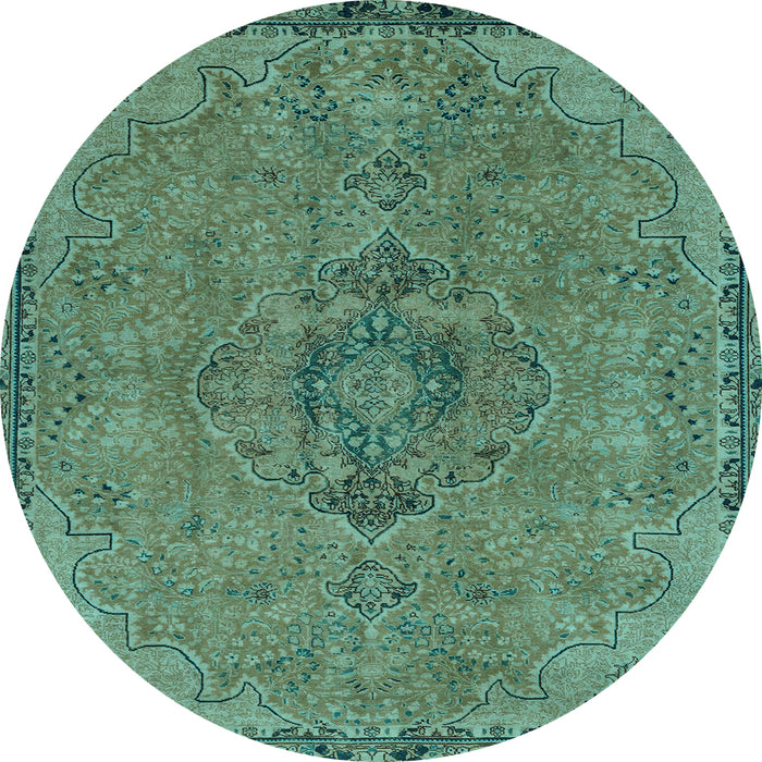 Round Abstract Light Blue Modern Rug, abs2835lblu