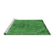 Sideview of Machine Washable Abstract Emerald Green Modern Area Rugs, wshabs2835emgrn