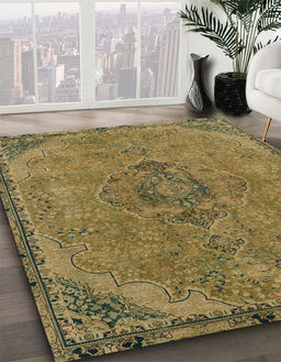 Machine Washable Abstract Caramel Brown Rug in a Family Room, wshabs2835