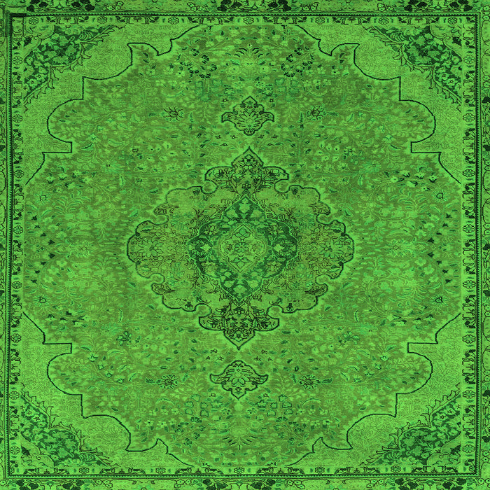 Square Machine Washable Abstract Green Modern Area Rugs, wshabs2835grn