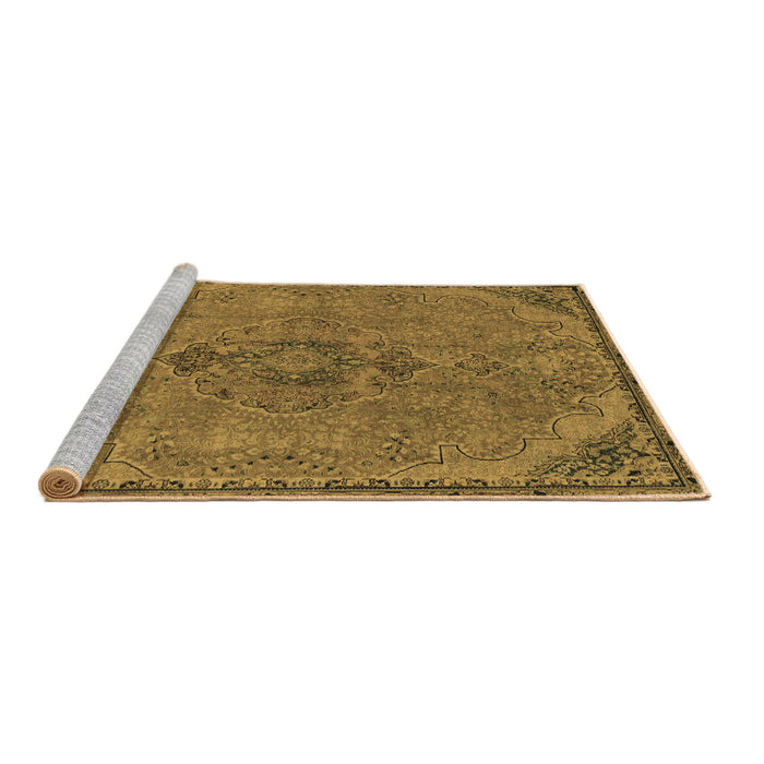Sideview of Machine Washable Abstract Brown Modern Rug, wshabs2835brn