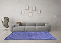 Machine Washable Abstract Blue Modern Rug, wshabs2835blu