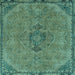 Square Machine Washable Abstract Light Blue Modern Rug, wshabs2835lblu