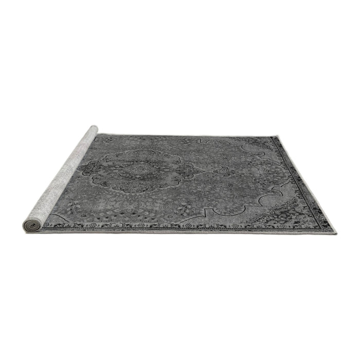 Sideview of Machine Washable Abstract Gray Modern Rug, wshabs2835gry