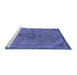 Sideview of Machine Washable Abstract Blue Modern Rug, wshabs2835blu