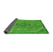 Sideview of Abstract Green Modern Rug, abs2835grn