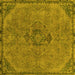 Square Abstract Yellow Modern Rug, abs2835yw