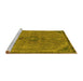 Sideview of Machine Washable Abstract Yellow Modern Rug, wshabs2835yw