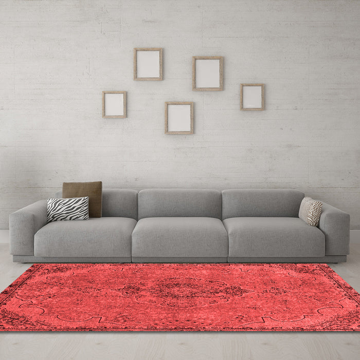 Modern Red Washable Rugs