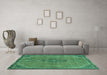 Machine Washable Abstract Turquoise Modern Area Rugs in a Living Room,, wshabs2835turq