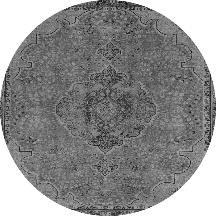 Round Abstract Gray Modern Rug, abs2835gry