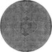 Round Abstract Gray Modern Rug, abs2835gry