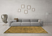 Machine Washable Abstract Brown Modern Rug in a Living Room,, wshabs2835brn