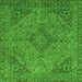 Square Machine Washable Abstract Green Modern Area Rugs, wshabs2836grn