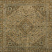 Square Abstract Reddish Brown Modern Rug, abs2836