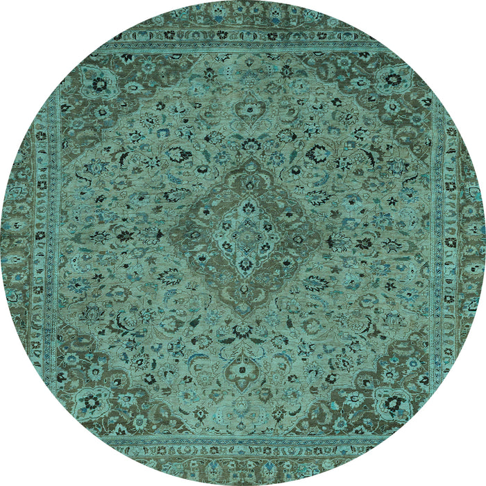 Round Machine Washable Abstract Light Blue Modern Rug, wshabs2836lblu