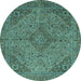 Round Machine Washable Abstract Light Blue Modern Rug, wshabs2836lblu