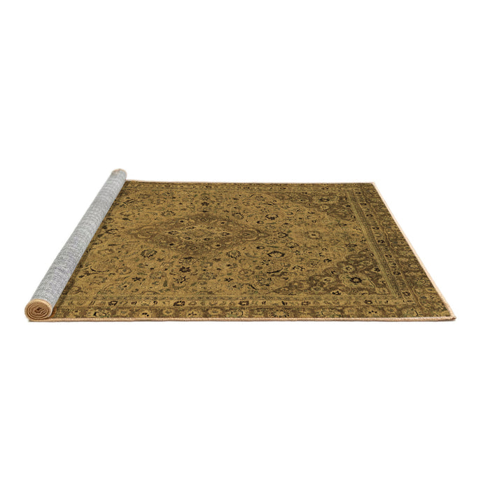 Sideview of Machine Washable Abstract Brown Modern Rug, wshabs2836brn