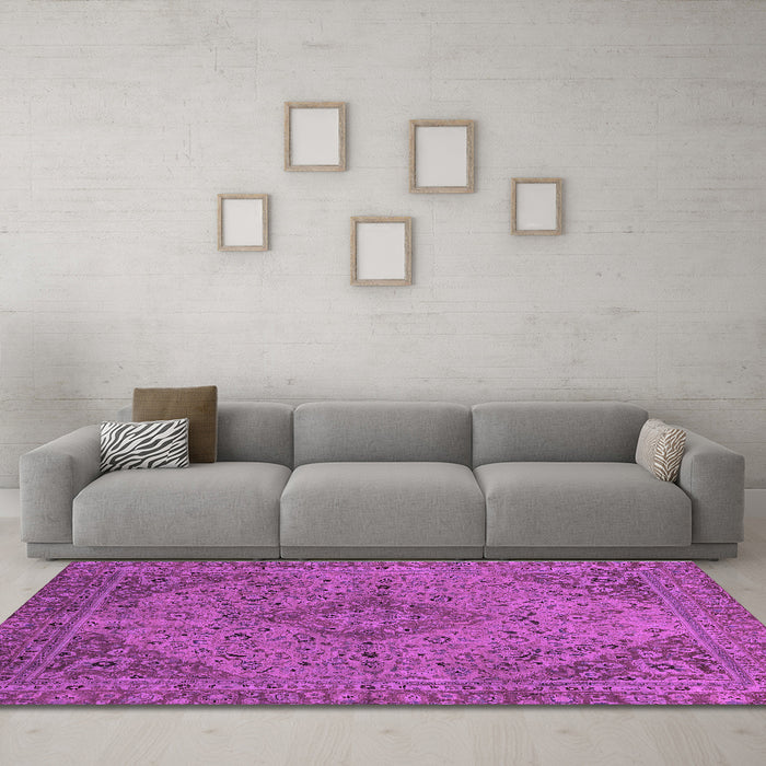 Machine Washable Abstract Purple Modern Area Rugs in a Living Room, wshabs2836pur