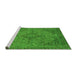 Sideview of Machine Washable Abstract Green Modern Area Rugs, wshabs2836grn