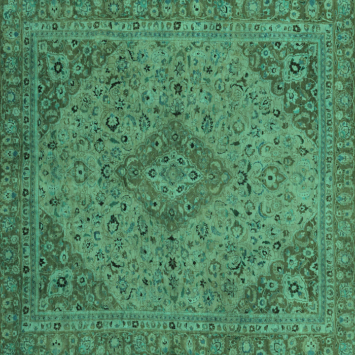 Square Abstract Turquoise Modern Rug, abs2836turq